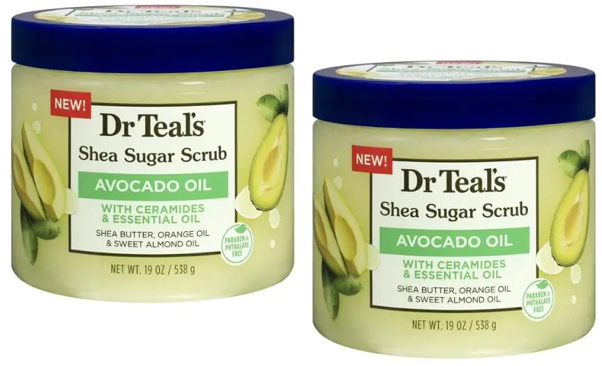 Shea Sugar Exfoliating Scrub 18 oz - Avocado Twin Pack
