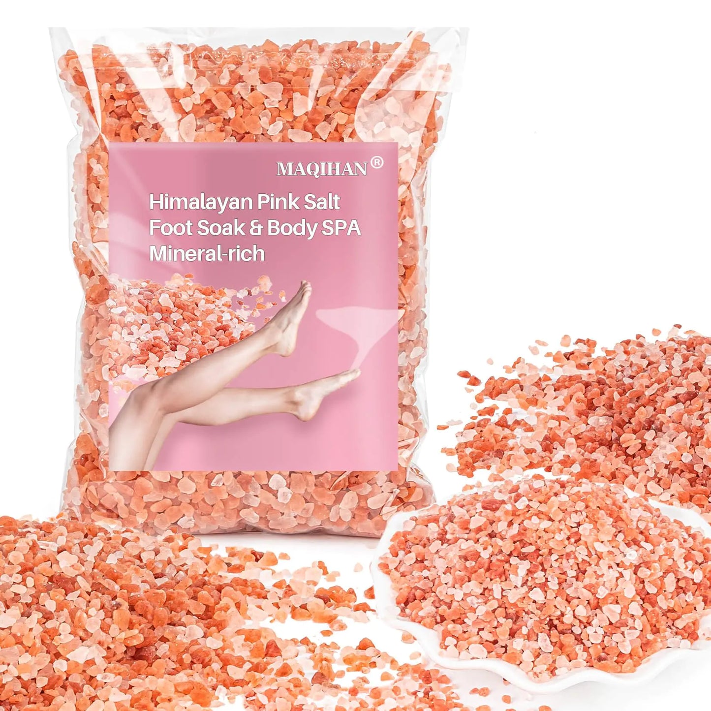 MAQIHAN Himalayan Pink Salt Spa - 14.5 Oz Bath & Foot Soak