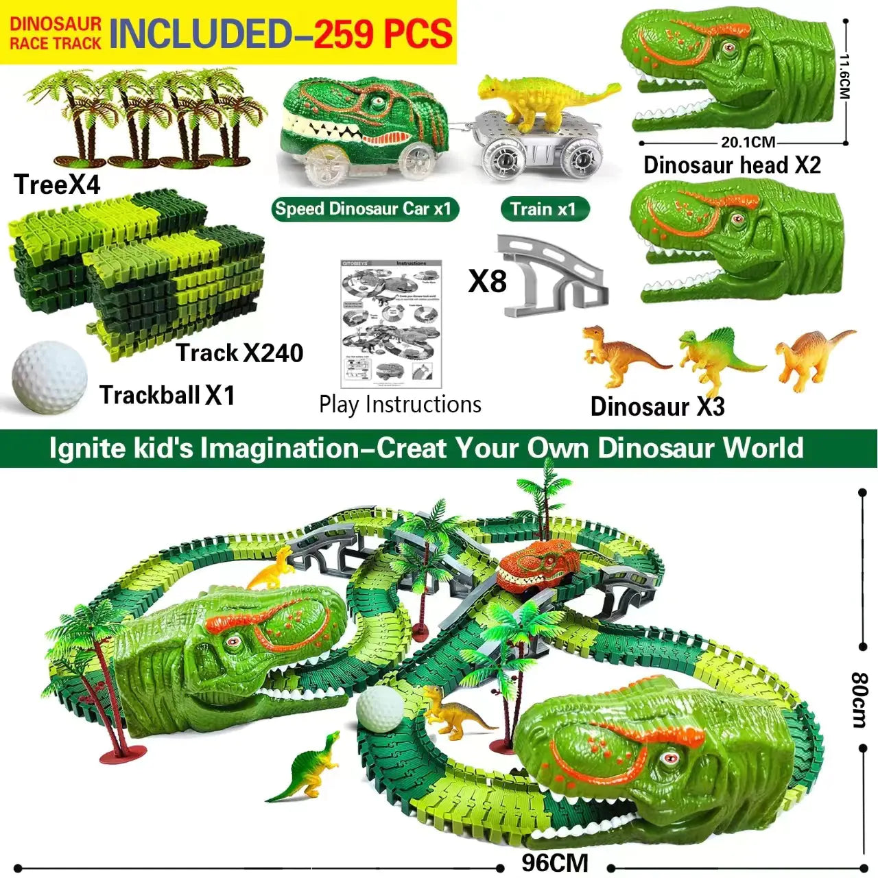 Electric Dino Rail Adventure Set