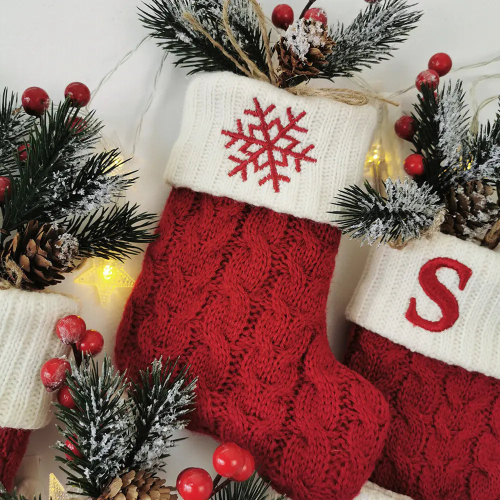 Festive Knit Letter Socks