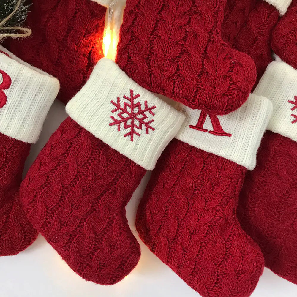 Festive Knit Letter Socks