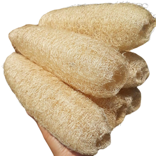 Organic Bath Loofahs 10-Pack | 12 to 14 Inch Gentle Exfoliators