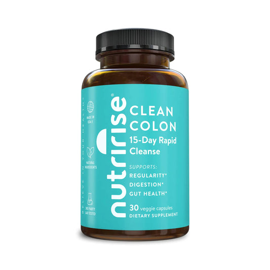 NutriRise 15 Day Quick Colon Cleanse for Gut Health - Digestive Support with Probiotics & Fiber for Constipation Regularity & Bloating Sugar & Gluten Free