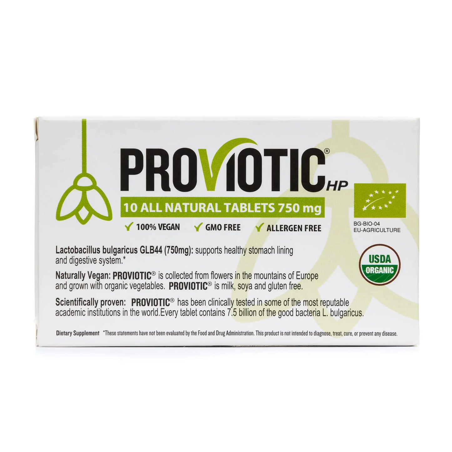PROVIOTIC Organic Probiotic Supplement H. Pylori Treatment 750 mg 10 Capsules Probiotics for Digestive Health Immune Support Vegan Probiotic Bio for Healthy Gut Anti Bloating for Men and Women