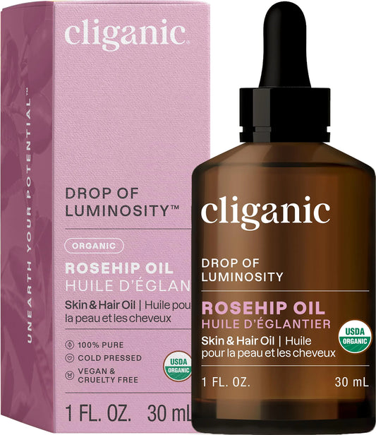 Cliganic 100% Pure Rosehip Oil | USDA Certified Organic, Vegan & Non-GMO