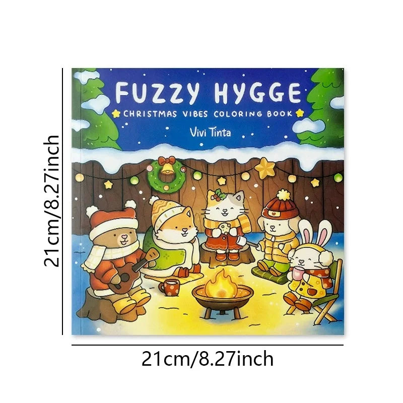 Hygge Winter Scenes Christmas Coloring Book for Adults And Teens Cute Animal Art Therapy Gift for Stress Relief And Relaxation