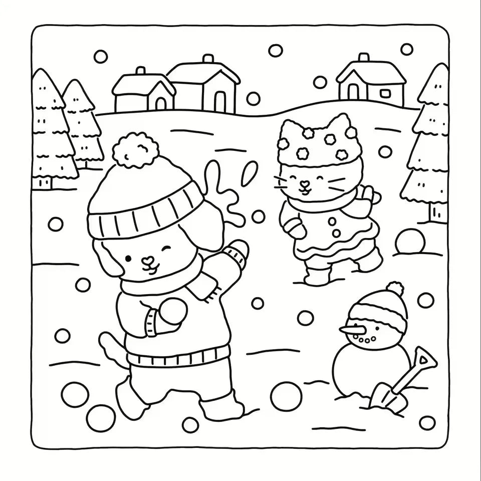 Hygge Winter Scenes Christmas Coloring Book for Adults And Teens Cute Animal Art Therapy Gift for Stress Relief And Relaxation