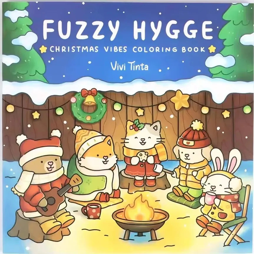 Hygge Winter Scenes Christmas Coloring Book for Adults And Teens Cute Animal Art Therapy Gift for Stress Relief And Relaxation
