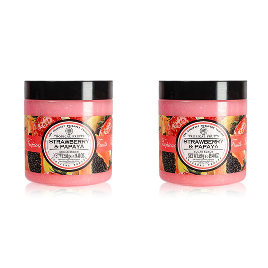 Tropical Fruits Gentle Exfoliating Strawberry & Papaya Sugar Scrub 2 x 550g