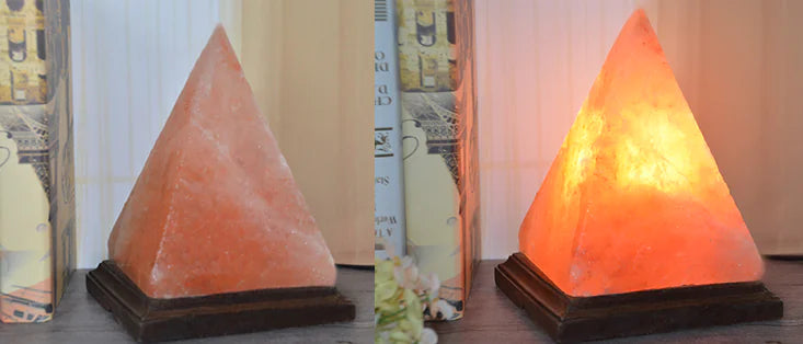 Himalayan Crystal Salt Lamp Pyramid Night Light Decor