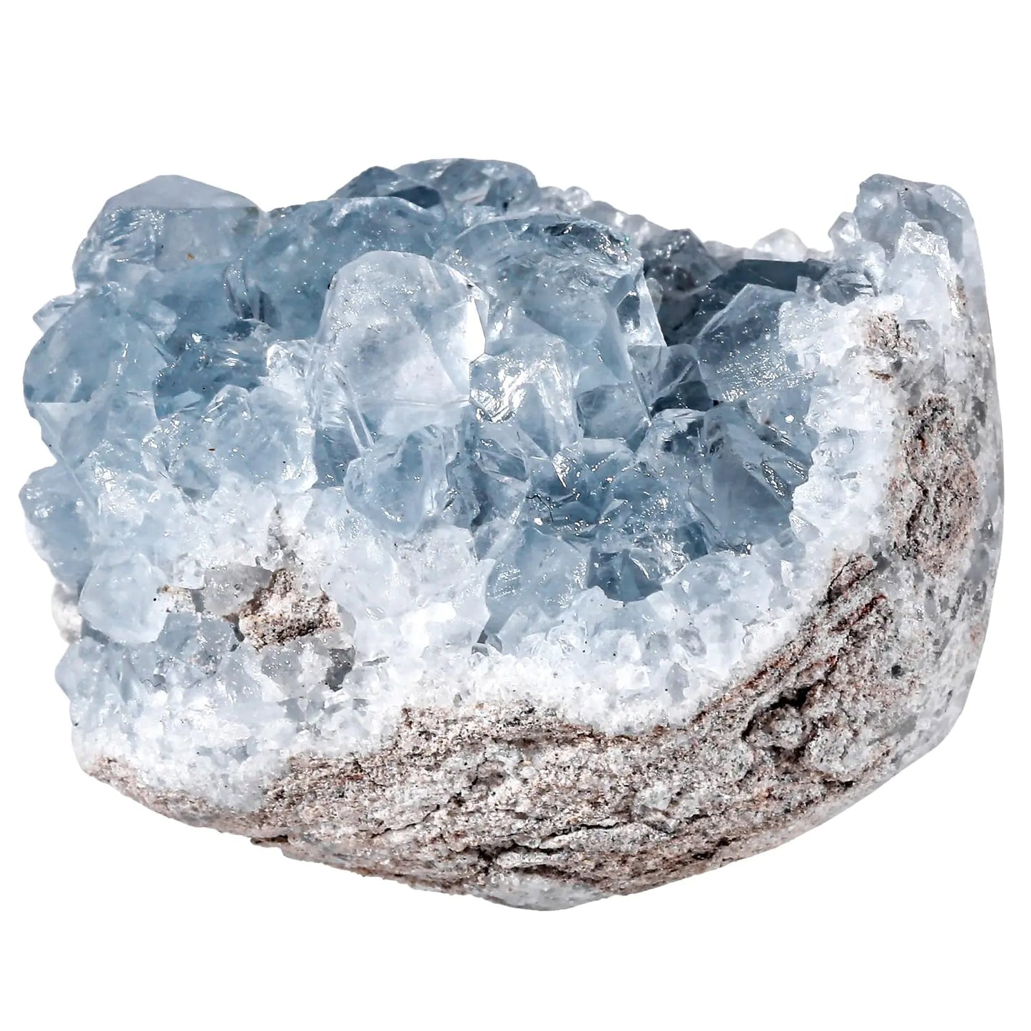 Rockcloud Natural Raw Blue Celestite Mineral Healing Crystal Cluster Geode Irregular Home Decoration Gemstone Specimen 0.11-0.22 lb