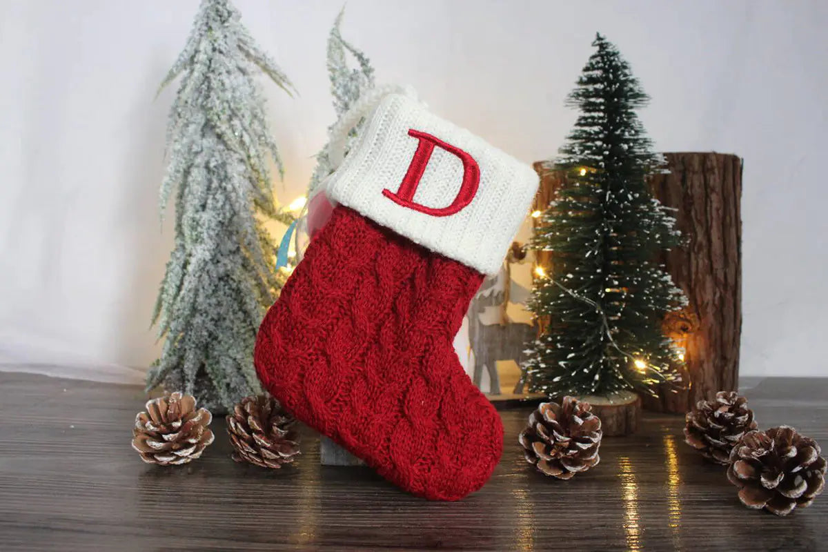 Festive Knit Letter Socks