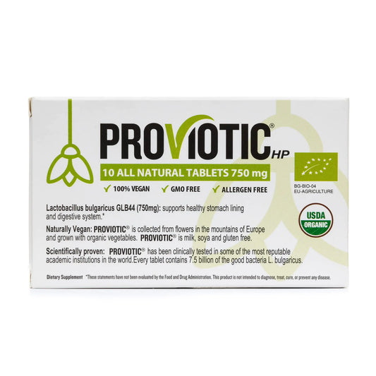 PROVIOTIC Organic Probiotic Supplement H. Pylori Treatment 750 mg 10 Capsules Probiotics for Digestive Health Immune Support Vegan Probiotic Bio for Healthy Gut Anti Bloating for Men and Women