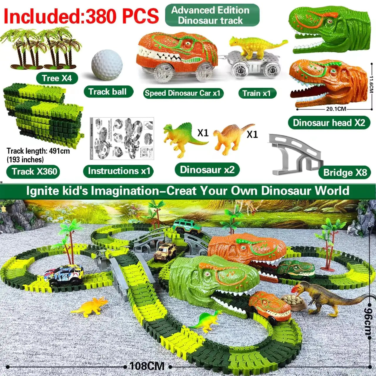 Electric Dino Rail Adventure Set